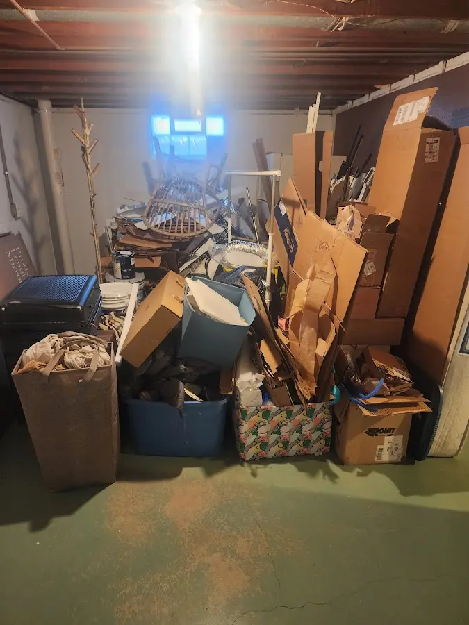 Roll-off dumpster container at job site for 8 Yard Dumpster Rental in Oak Hill